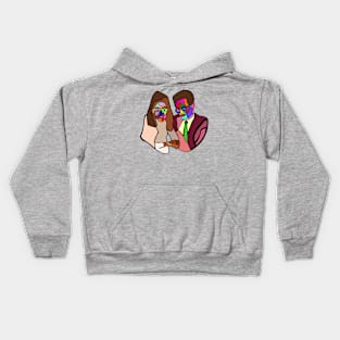 Cute Couple Abstract Painting Kids Hoodie